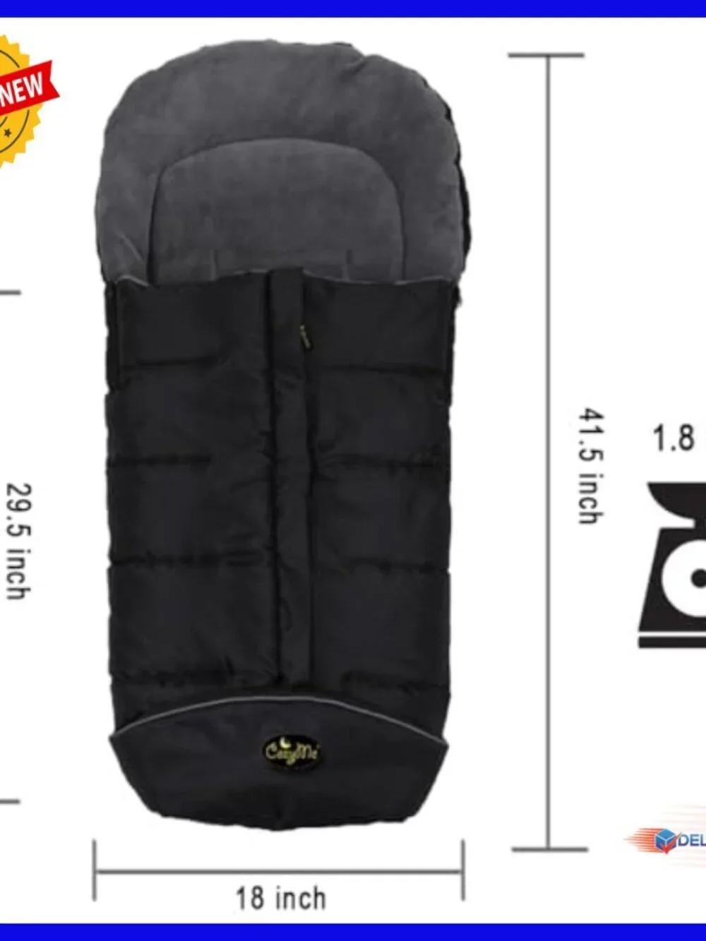 Insulated Stroller Footmuff, Water Repellent Bunting Bag, Universal Fit
